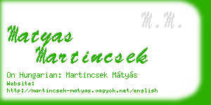 matyas martincsek business card